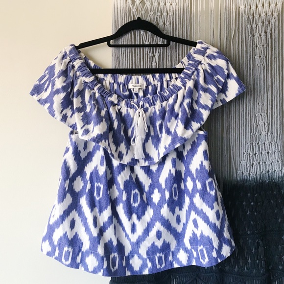 Madewell balcony off-the-shoulder ikat top - Picture 1 of 6